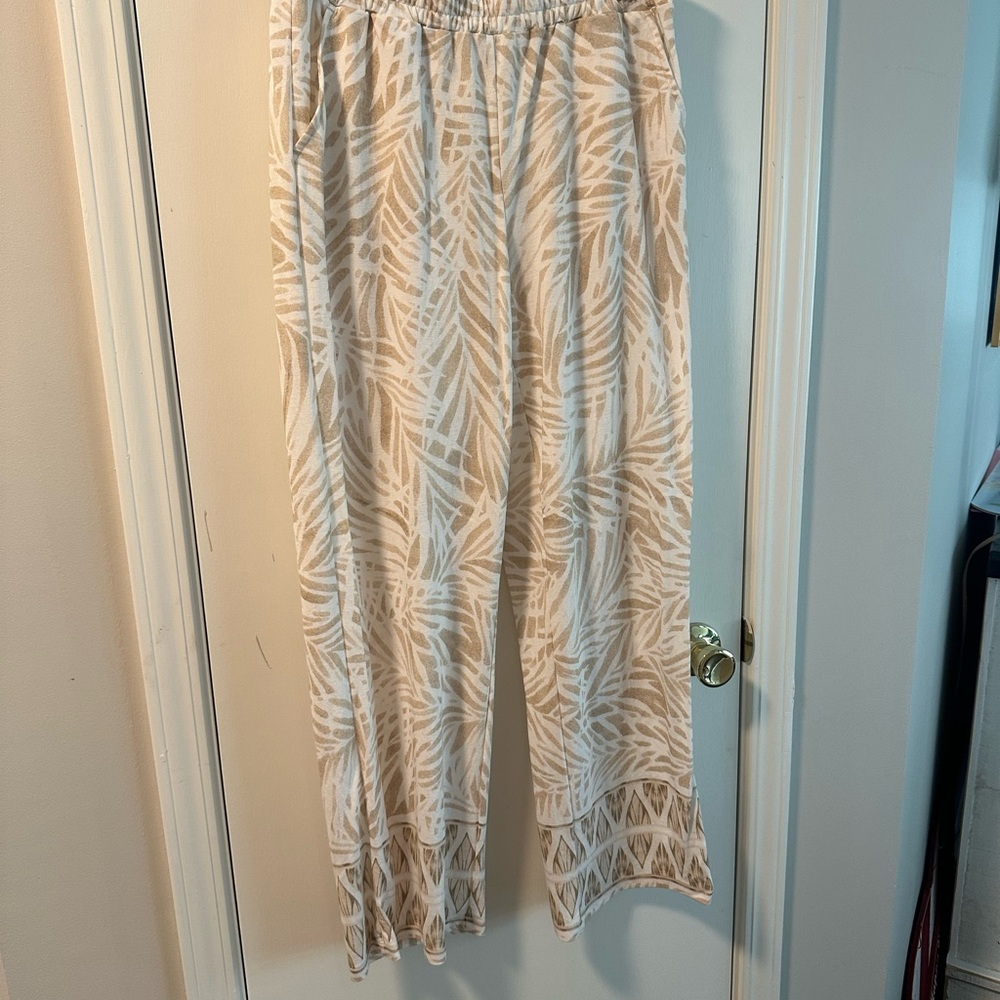 Belle Beach by Kim Gravel Cabana Cream Knit Seascape Beach Pant